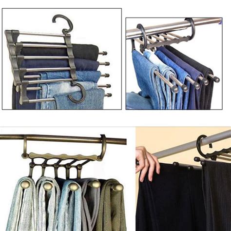 1pc New Magic Stainless Steel Trousers Hanger Multifunction Pants