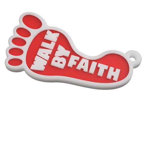 Free Stl File Christian Walk By Faith Keytag Keychain 🚶 ・3d