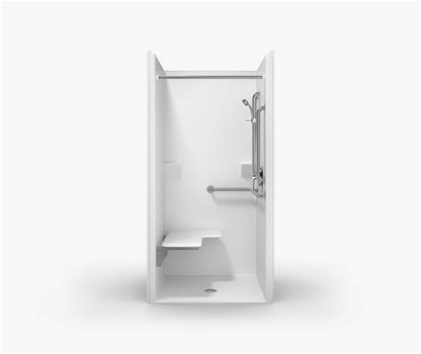 XSS 3682 BF RRF AcrylX Alcove One Piece Shower With Center Drain In