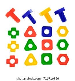 Plastic Screws Nuts Different Shapes Development Stock Photo 716716936 ...