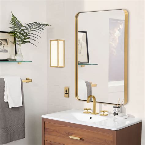 Buy Gold Wall Mirror X Inch Mirror For Bathroom Brushed Brass