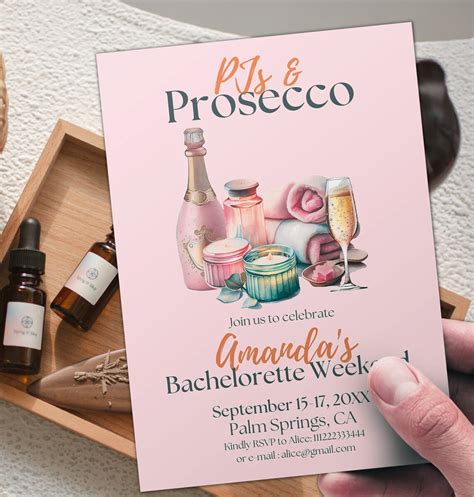 Pjs Prosecco Bachelorette Weekend Itinerary Template Printable