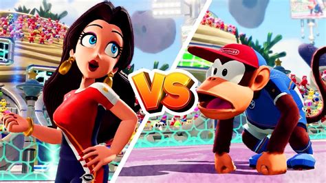 Mario Strikers Battle League Pauline Vs Diddy Kong Gameplay New