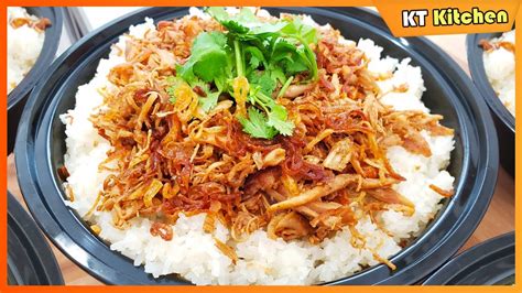 XÔI GÀ XÉ - Bí Quyết Nấu Xôi Gà Dẻo Thơm Ngon Để Kinh Doanh - Shredded ...