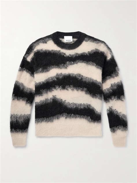 Isabel Marant Sawyers Striped Brushed Knit Sweater For Men In