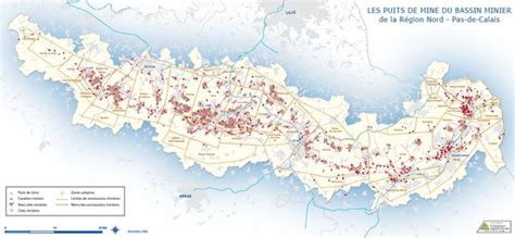 Le Bassin Minier Carte Des Puits Le Bassin Minier Nord Pas De Calais