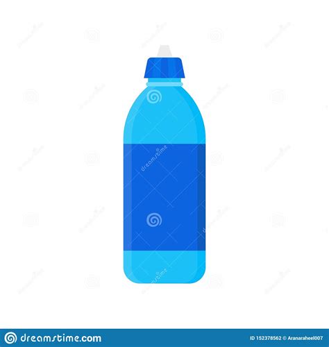 Plastic Bottle Vector Illustration Flat Style Icon Stock Vector