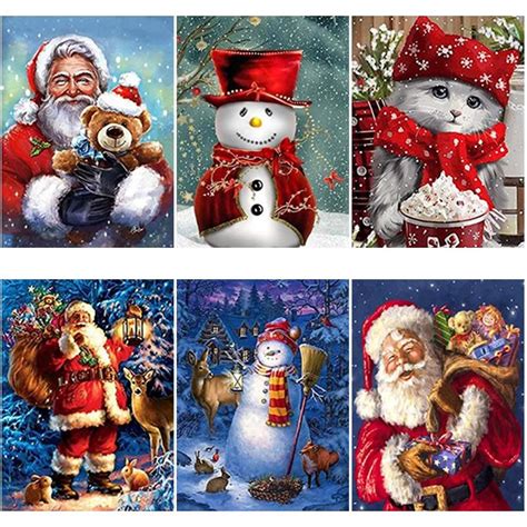 Diy 5d Diamond Painting Santa Claus Diamond Embroidery Cartoons Cross