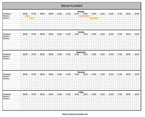 Break Schedule Template