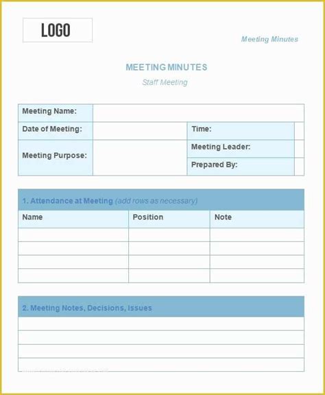 Team Meeting Minutes Template Free Of 50 Meeting Agenda Templates Pdf ...