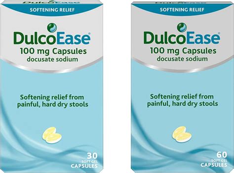 Dulcoease 100mg Capsules Docusate Sodium Constipation Control Softening