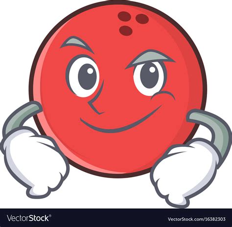 Smirking bowling ball character cartoon Royalty Free Vector