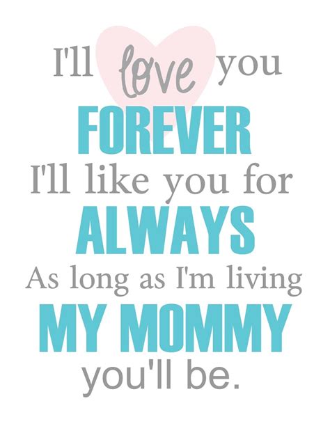 I'll Love You Forever Mother's Day Gift {Free Printable} - Clean and ...