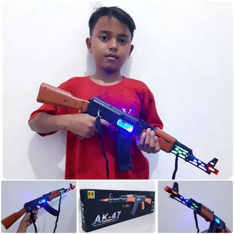 Jual Pistol Mainan Tembak Tembakan Lampu Led Elektrik Model Senapan