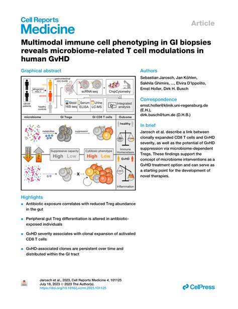 Pdf Multimodal Immune Cell Phenotyping In Gi Biopsies Reveals