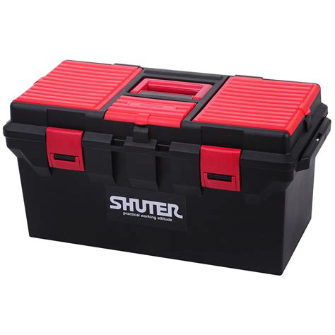 22L Professional Two-Tone Tool Box with 1 Tray and Sturdy Plastic Locks ...