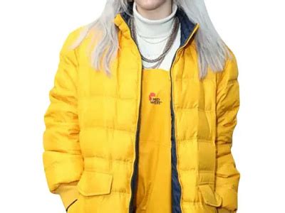 Billie Eilish Yellow Puffer Jacket by emily jhon on Dribbble