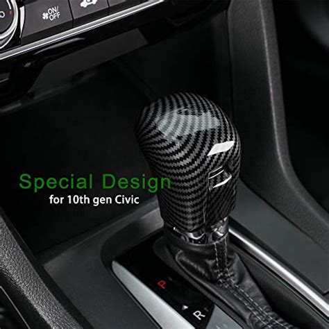 Thenice For 10th Gen Civic Gear Shifting Knob Cover ABS Carbon Fiber