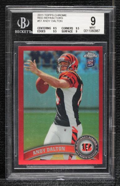 2011 Topps Chrome Red Refractor 51 Andy Dalton Andy Dalton 25 RC