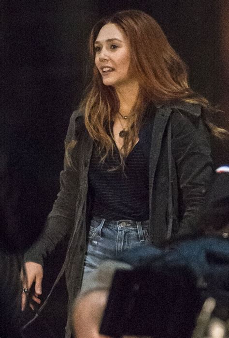 ELIZABETH OLSEN on the Set of Avengers: Infinity War 04/01/2017 – HawtCelebs