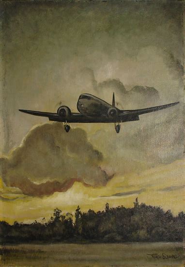 Transportation, Aviation, Art, Oakland N.J., Douglas DC-3. Airplane, Eric Sloane, Oil Painting ...