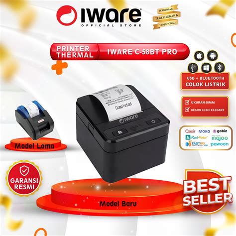 Jual Printer Kasir Thermal Mini Iware C 58BT PRO RJ11 58MM USB