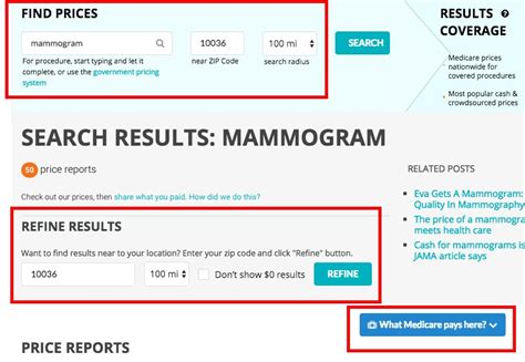 Mammogram search results - ClearHealthCosts