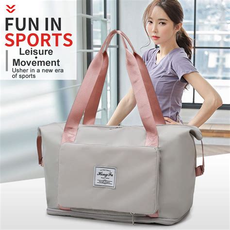 Waterproof Men Large Capacity Travel Bags Pink Travelling Gym Sports ...