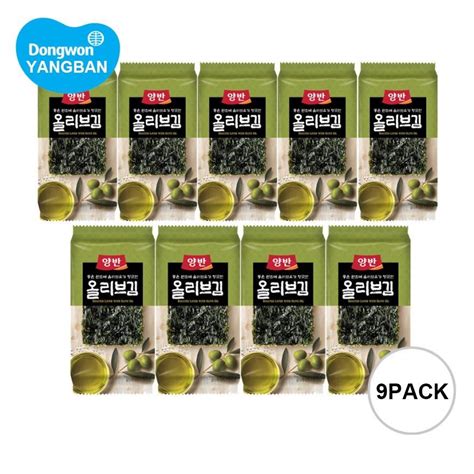 Packs G Dongwon Yangban Seasoned Seaweed Laver With Olive Oil Food