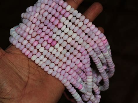 Peruvian Pink Opal Shaded Mm Rondelle Beads Shaded Opal Etsy