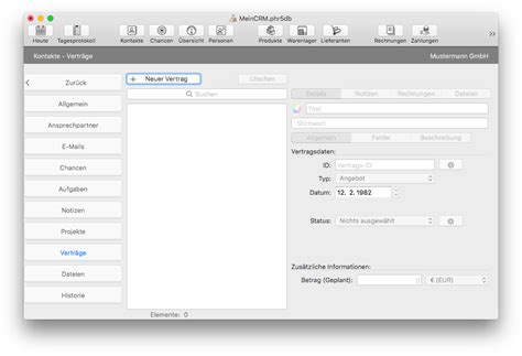 Neuen Vertrag Erstellen