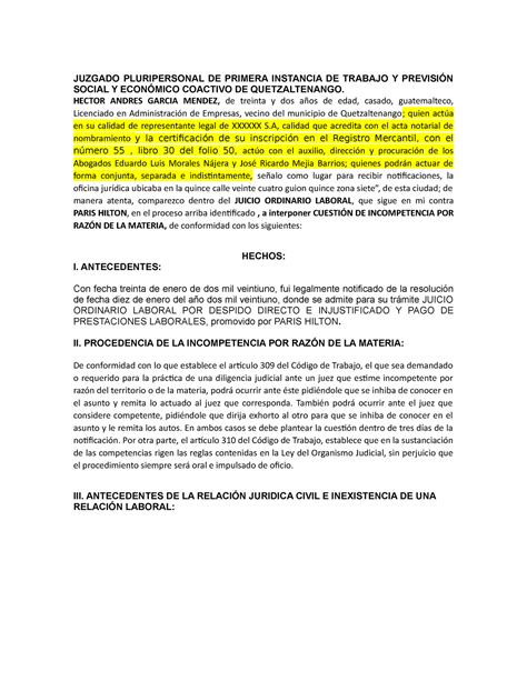 Juzgado Pluripersonal De Primera Instancia De Trabajo Y Previsi N