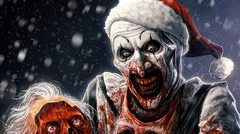 4012b | Terrifier 3, Art the Clown, Santa, Poster, 4K Wallpaper PC Desktop