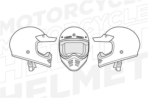 Line Art Vintage Helmet Vector Template Collection Vector Art