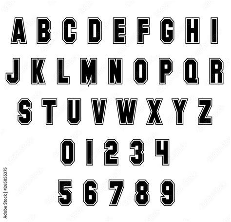 Sport Alphabet Letters and numbers on white background. Vintage sport ...