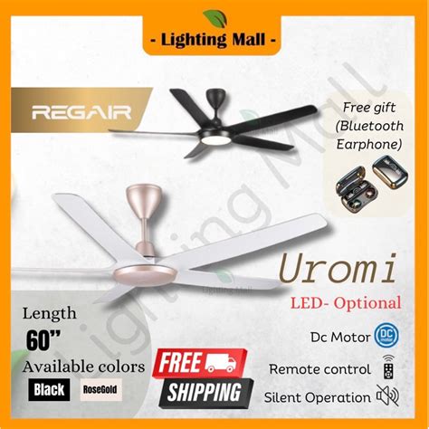 REGAIR UROMI 60 LED DC MOTOR CEILING FAN WITH 5 BLADE 16 SPEED 8F 8R