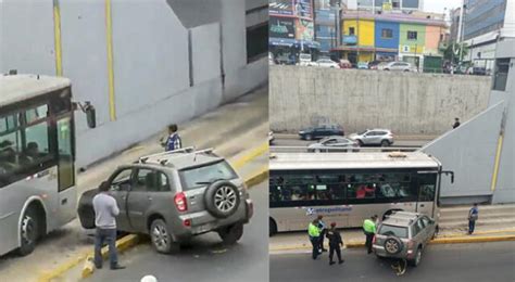 Camioneta se despista en Vía Expresa e invade carril del Metropolitano