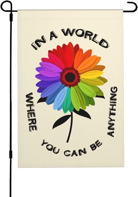 X Inch Gay Pride Garden Flag Progress Rainbow Yard Flag Double Sided Outdoor Flags For