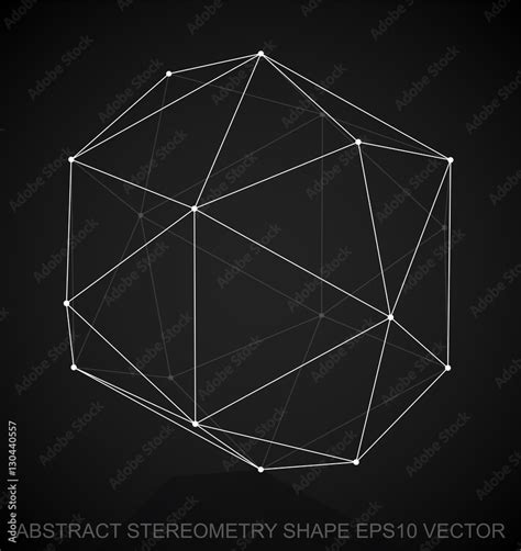 Abstract Stereometry Shape White Sketched Octahedron Hand Drawn D