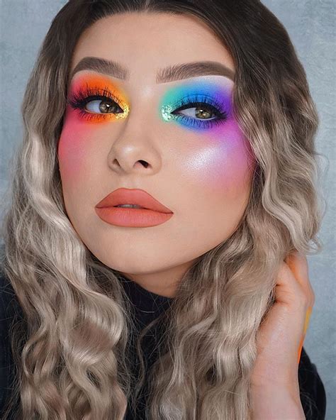 Rainbow Smokey Eyes 🌈 I Have A Tutorial For The Orange Eye Further Down My Page🧡 Inspired By