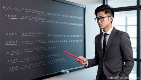 Asian Man Writing Stable Diffusion Xl On Board Stable Diffusion En