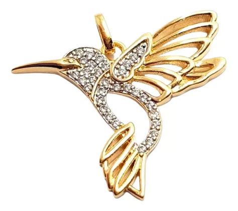 Dije Colibri Con Cristal De Oro Laminado K Mujer Bellanel Env O Gratis