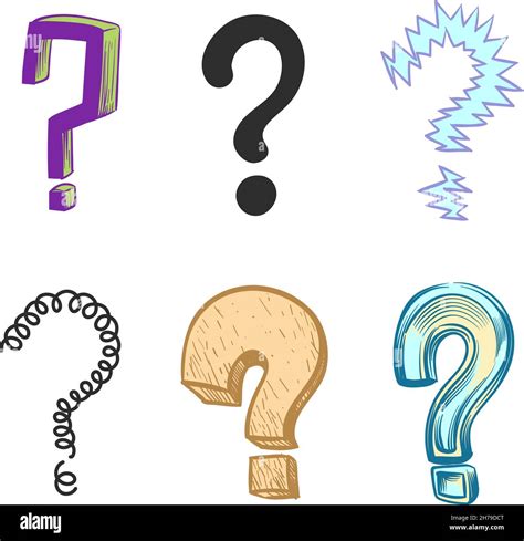 Question Marks Hand Drawn Colored Interrogation Icons Doodle