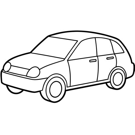 car outline coloring book page line art illustration digital drawing ...