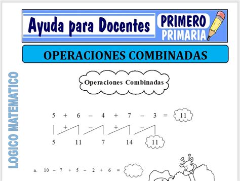 Operaciones Combinadas De Suma Y Resta Para Primer Grado 00E