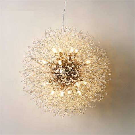 Lustre Pissenlit LED En Cristal Au Design Moderne En Boule Luminaires