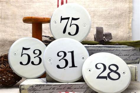 Metal Number for Farmhouse Decor for Large Round Enamel Vintage Look ...