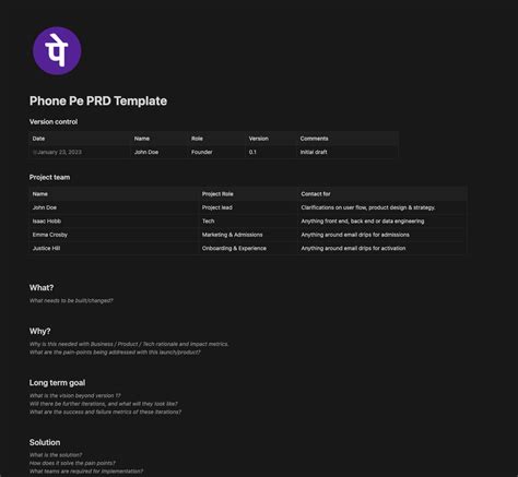 Phone Pe Prd Template