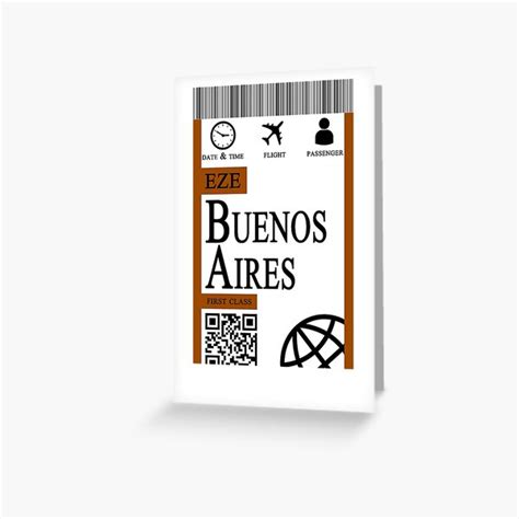 "Buenos aires flight ticket boarding pass new" Greeting Card for Sale ...