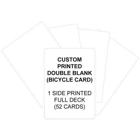 Custom Printed Cards Double Blank (Bicycle) Full Deck (52 Cards) - PRINT ON MAGIC